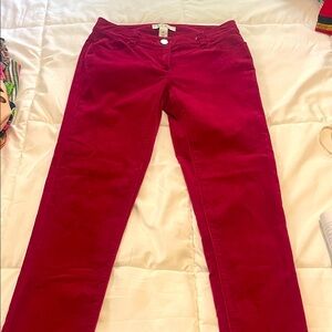 White House Black Market Bold Red Trousers
